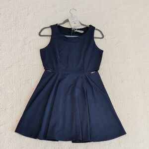Navy Cutout Fit & Flare Dress